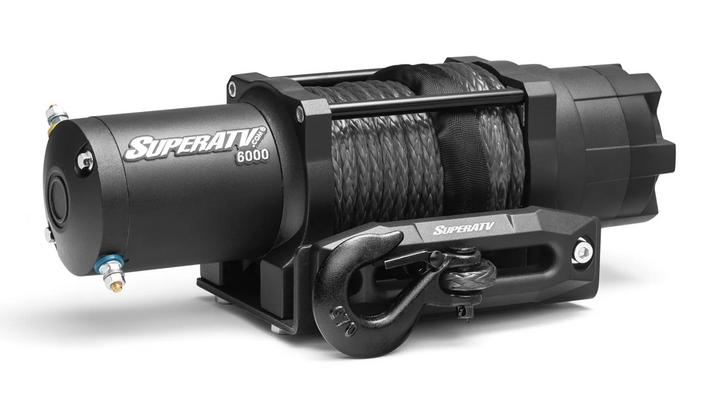 12V WINCH 3 TON 3,000KG, ATV/UTV, SYNTHETIC ROPE, 4 BOLT, SUPERATV WN-6000