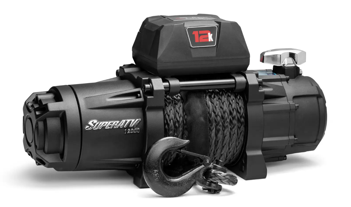 12V WINCH 5.5 TON 5,500KG, ATV/UTV, SYNTHETIC ROPE, 4 BOLT, SUPERATV WN-12000