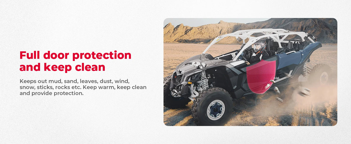 Aluminum Heavy Duty Front Full Hard Door Panels Inserts #715004732 Compatible with Can-Am Maverick X3 MAX 2017-2023 2/4 Doors