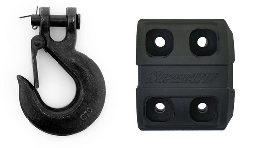 WINCH HOOK AND RUBBER STOPPER 3 TON, FOR SYNTHETIC ROPE