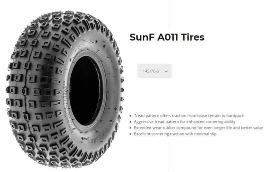 145/70x6" SUNF A-011 TYRE 4PLY