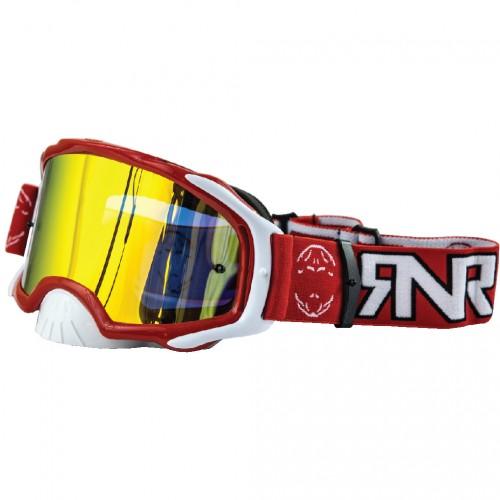 RNR PLATINUM TEAR OFF MIRRORED, RED GOGGLE, GAM45, TEAR OFF