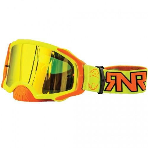 RNR PLATINUM TEAR OFF MIRRORED, YELLOW FLO GOGGLE, GAM68, TEAR OFF