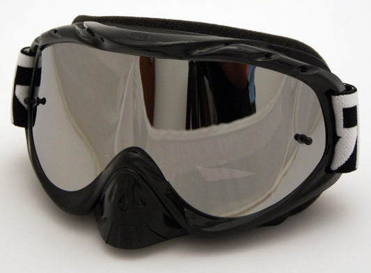RNR HYBRID BLACK MIRRORED LENS, BLACK GOGGLE, GH23M, MIRRORED LENS
