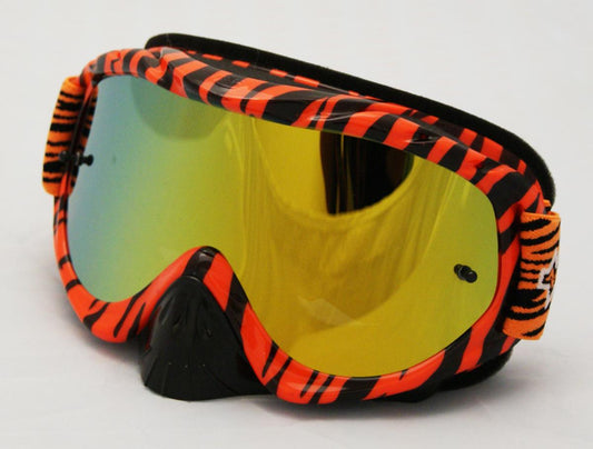 RNR HYBRID WILD OR/BK MIRRORED LENS, WILD ORANGE & BLACK GOGGLE, GH366M, MIRRORED LENS