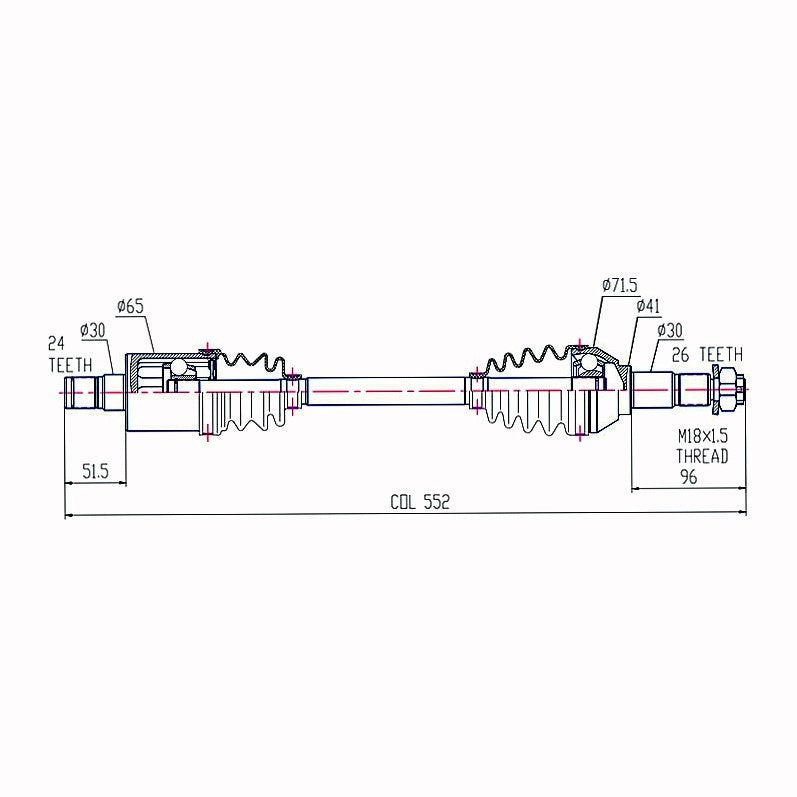 CV Shaft | Can-Am Outlander L 450 / L 500 / 570 / MAX | Rear L/H