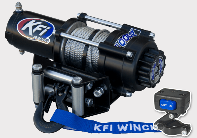 KFI Winch 2000lbs - Steel Cable - No Hand Remote