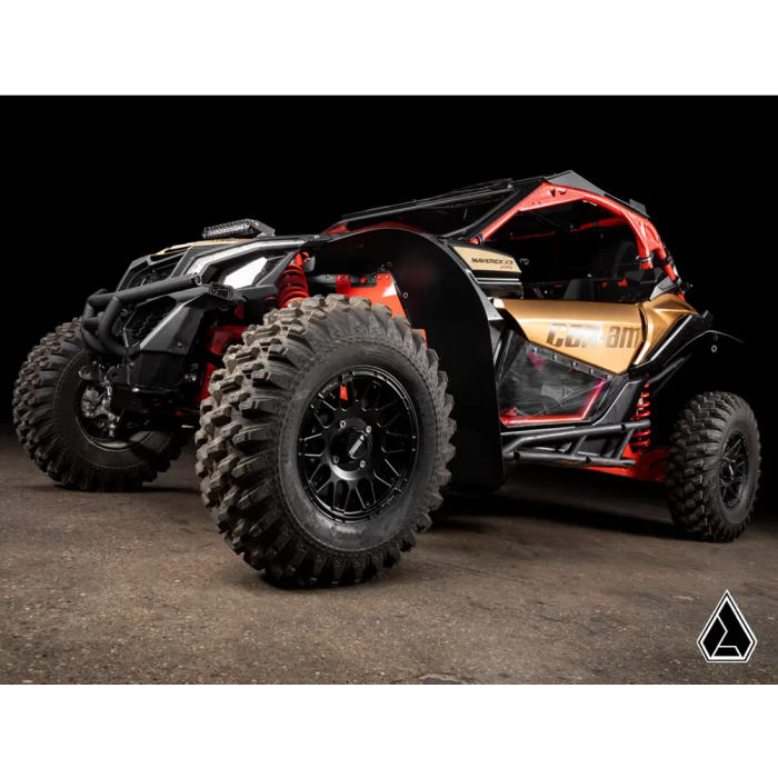 CANAM MAVERICK X3 LOW PROFILE WHEEL ARCH FENDER FLARES MUD GUARDS, ASSAULT INDUSTRIES FF-CA-X3-002