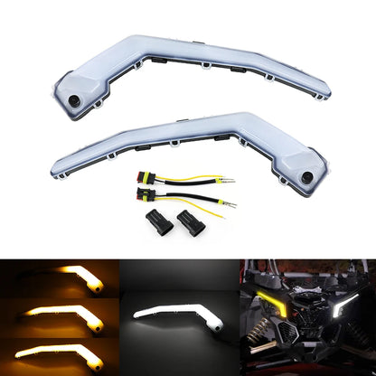 LED Front Flow Turn Signal Light DRL Lights for Can-Am Maverick X3 XDS XRS Max Turbo R 2017-2022 #710004994 & 710004995