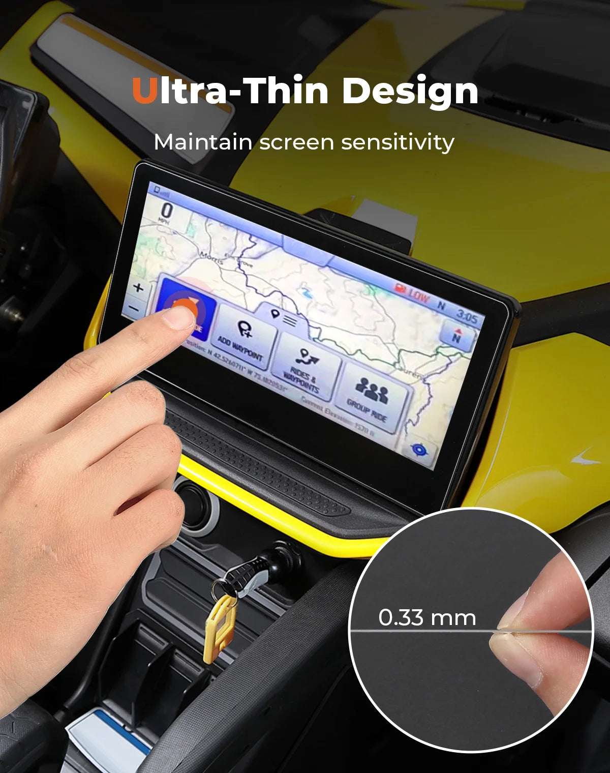 Screen Protector UTV For Can-Am Maverick R 2024+ For Ski-Doo 2023+ Color Touch Screen Scratch Resistant Glass Protective Film