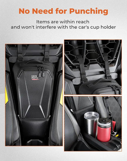 8L UTV Center Console Box Between Seat Storage Bag EVA 1680D For Can-Am Maverick R X RS 999T 2024+ Water-Resistant Dual Zipper