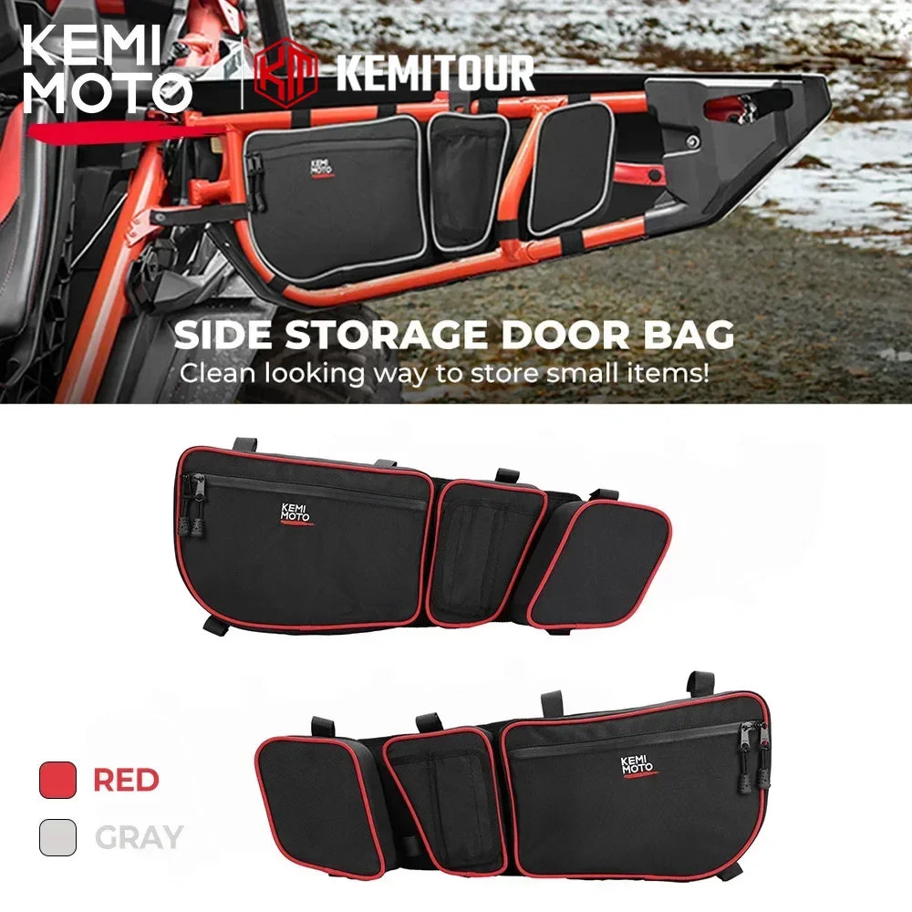 KEMIMOTO UTV Side Storage Bag Passengerand Driver Side Door Bags Knee Pad for Can Am Maverick X3 Max R Turbo DPS 4x4 2017+