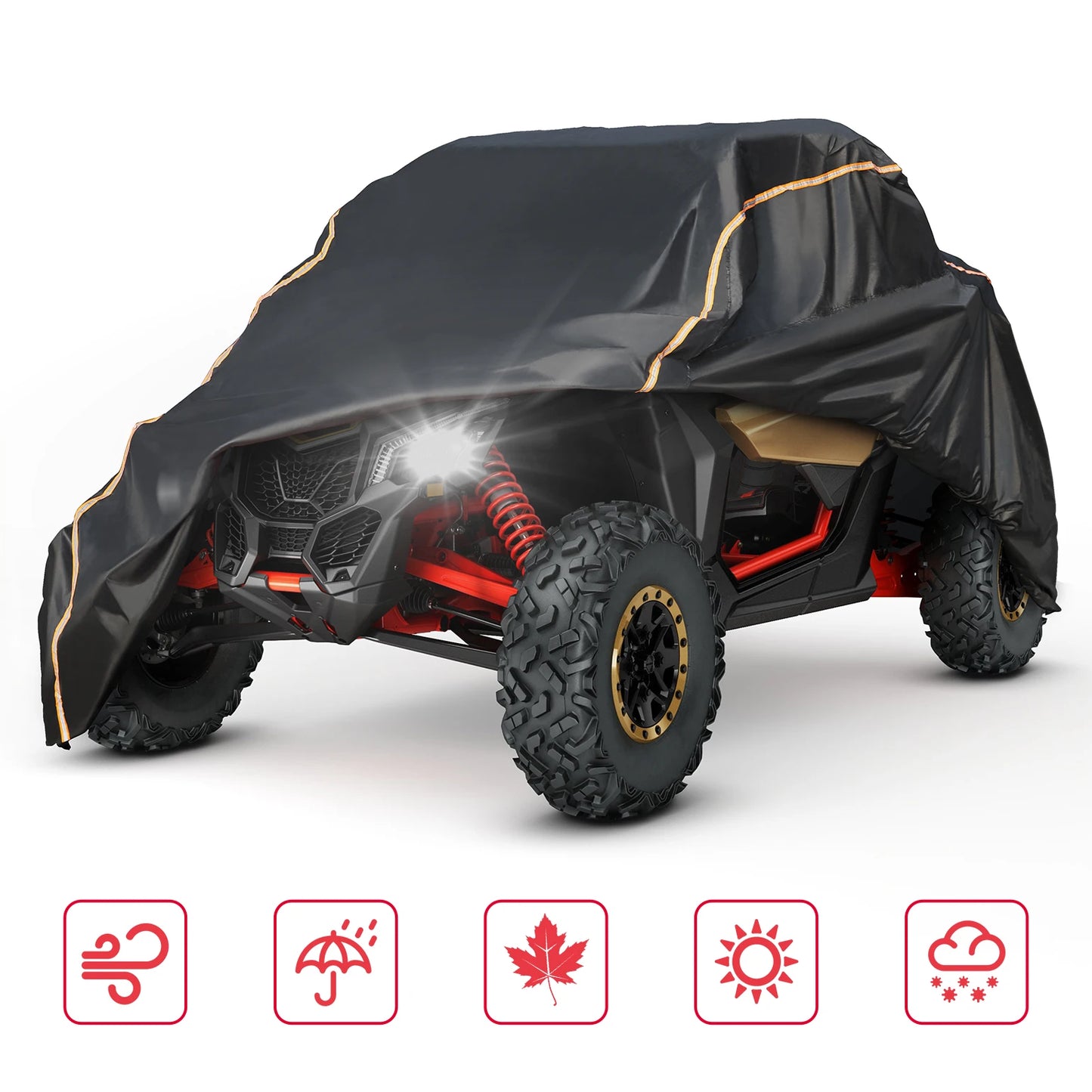 KEMIMOTO Universal UTV Utility Vehicle Storage Cover for Can Am Maverick X3 R RR 4x4 XMR XRC XDS Turbo DPS 2-Doors 2017-2024