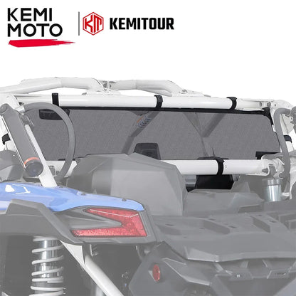 KEMIMOTO UTV Rear Window Net for Cam am X3 & X3 Max XRS XDS Turbo RR 2017-2024 Mesh Windshield Soft Back Windscreen UV Protect