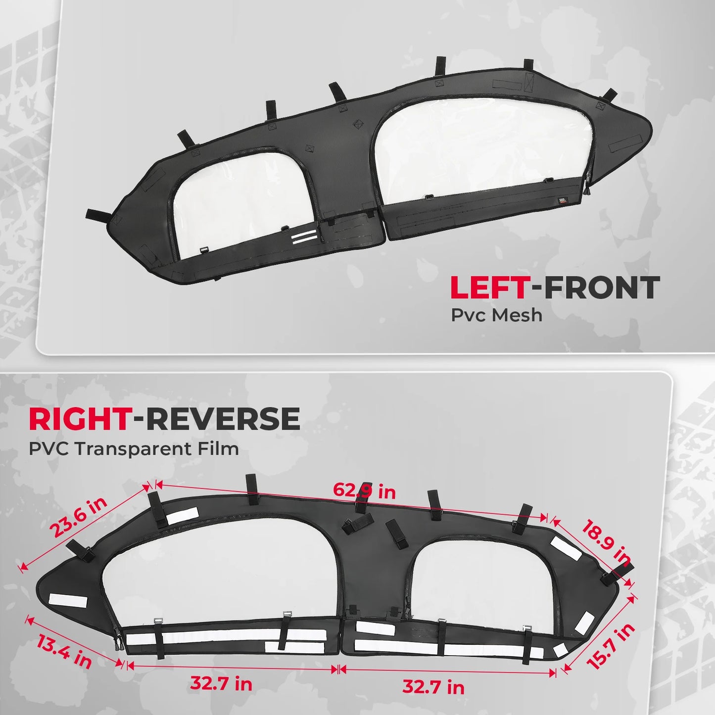 KEMIMOTO UTV Soft Upper Door Set Kit For Can Am Maverick X3/X3 Max R RR 900 HO 4x4 XRC XMR XRS DS RS Turbo DPS 2017+ 2/4-Seater