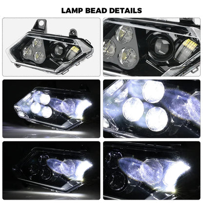 KEMIMOTO UTV LED Headlights Assembly Head Lamp & Cover High/Low Beam for Can-Am Maverick X3 Max R RR XDS XRS Turbo DPS 4x4 2017+