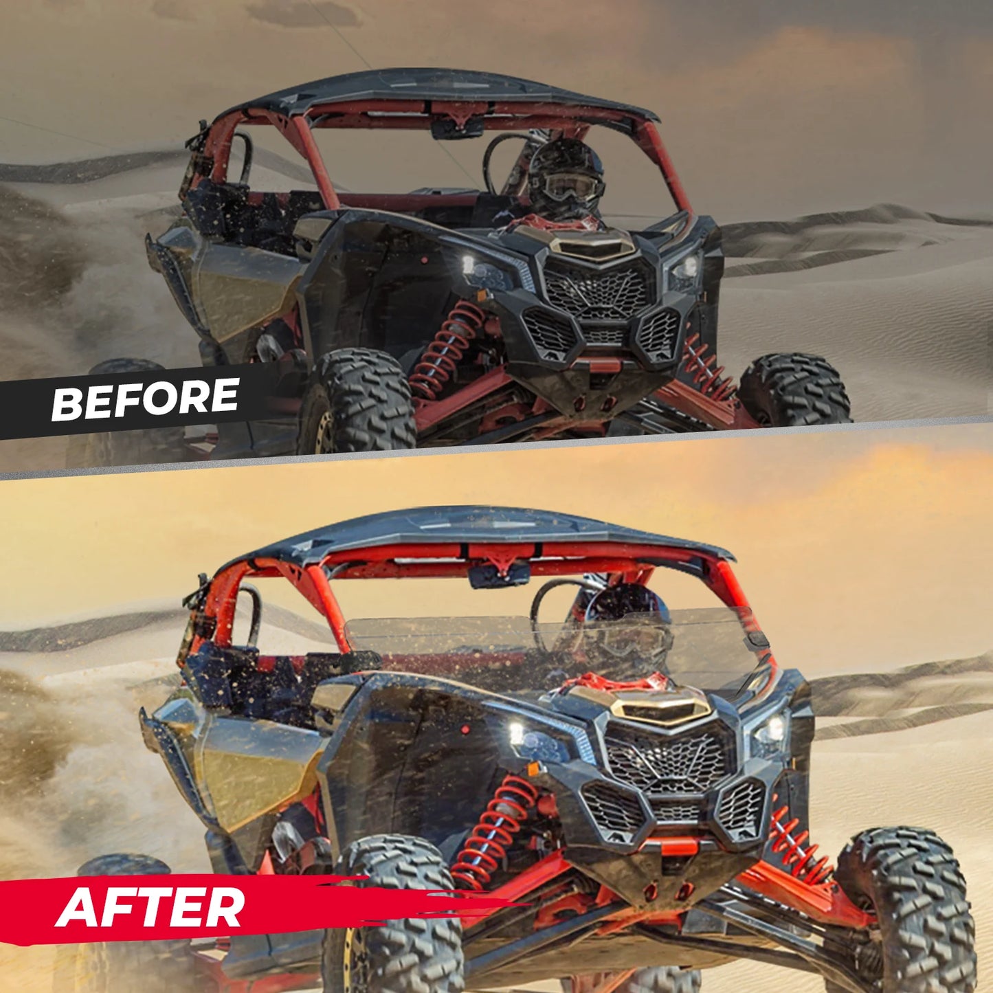 UTV Half 1/2 49.2" Front Windshield Windscreen w/ free Wiper for Can Am Maverick X3 MAX R RR 4x4 XMR XDS Turbo DPS 2017-2024