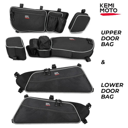 KEMIMOTO UTV Upper Lower Front Side Storage Door Bag w Knee Pad for Can Am Maverick X3, X3 Max 2/4 Doors 2017-2024