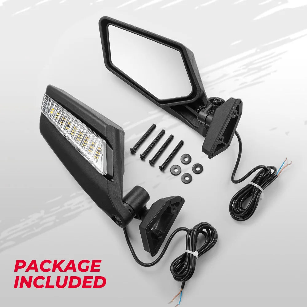 for Can-am Maverick X3 MAX X DS Turbo R Maverick Max 1000 Maverick X3 UTV KEMIMOTO rearview mirror w/ LED turning light