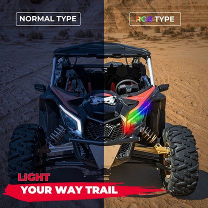 RGB Daytime Running Turn Signal Lights w/ Bluetooth KEMIMOTO UTV for Can Am Maverick X3 XDS XRS Turbo Trail Sport Max 2017-2024