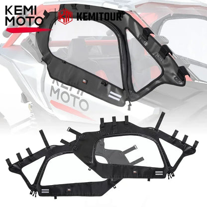 KEMIMOTO UTV For Can-Am Maverick X3 R RR 900 HO 4x4 XRC XMR XRS DS RS Turbo DPS 2017-2024 2-Seater Soft Upper Door Set Kit