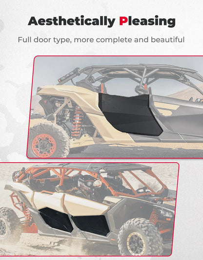 KEMIMOTO UTV Aluminum Rear Full Doors Compatible with Can-am Maverick X3 Max 4x4 XRS XDS DS RS XMR Turbo DPS 4 Doors 715004753