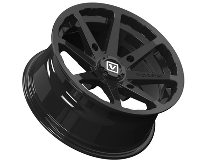 V01 14X7 +15MM 4X110 GLOSS BLACK