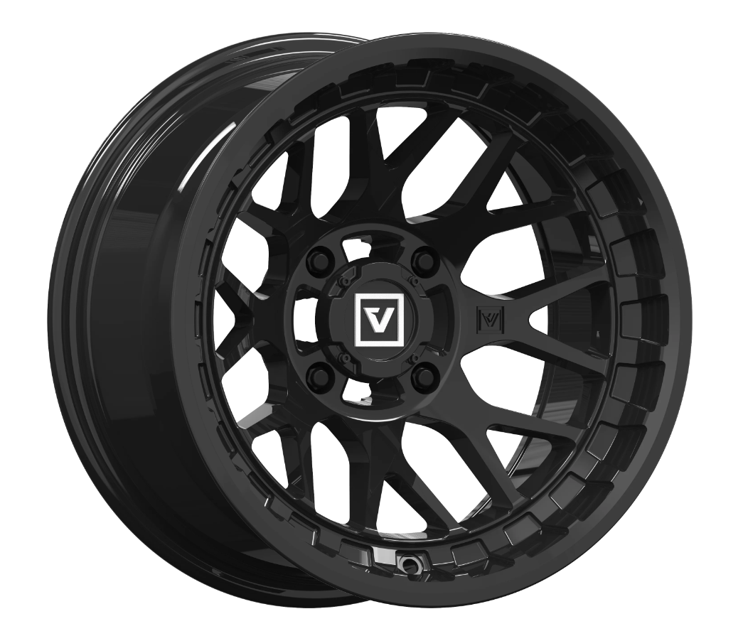 V03 14X7 +25MM 4X110 GLOSS BLACK