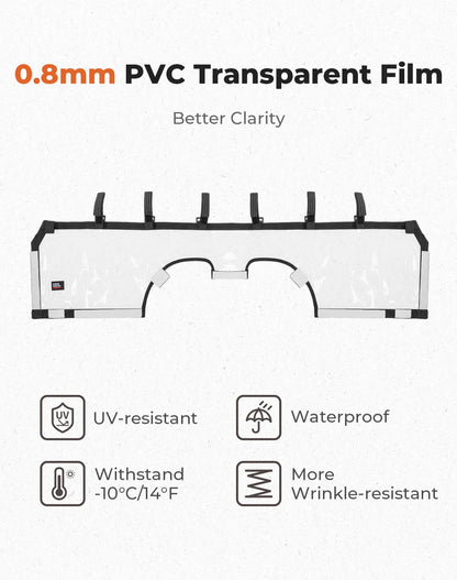 Clear Soft Rear Windshield For Can-Am Maverick R X RS 999T DCT 2024+ 0.8mm PVC Transparent Film Waterproof Dustproof Back Window