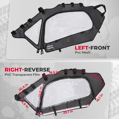 KEMIMOTO UTV For Can-Am Maverick X3 R RR 900 HO 4x4 XRC XMR XRS DS RS Turbo DPS 2017-2024 2-Seater Soft Upper Door Set Kit