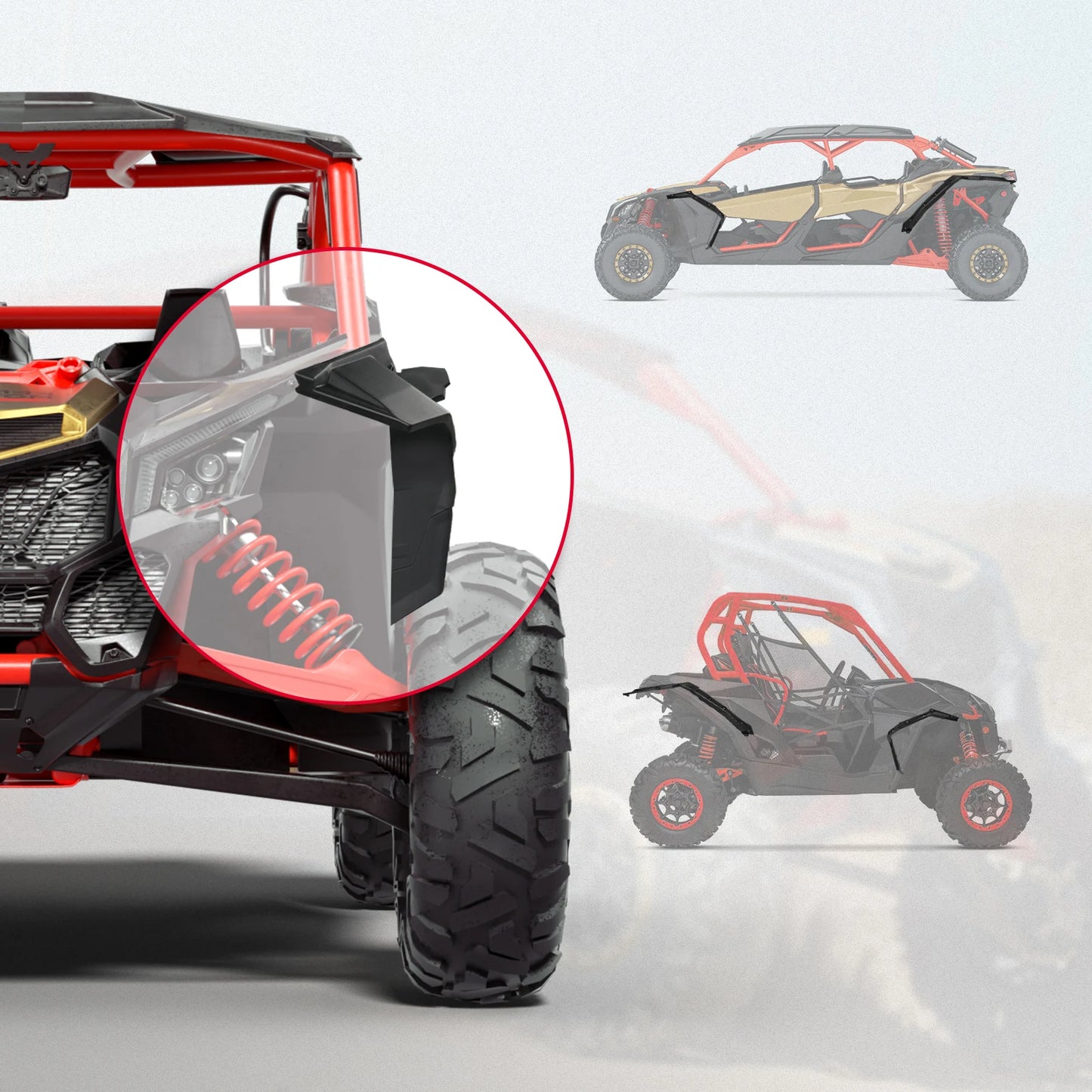 UTV 8.9" Wider Super Extended Fender Flares For Can-am Maverick X3 Max R RR 4x4 XMR XDS XRC XRS DS RS Turbo DPS 900 HO 2017+