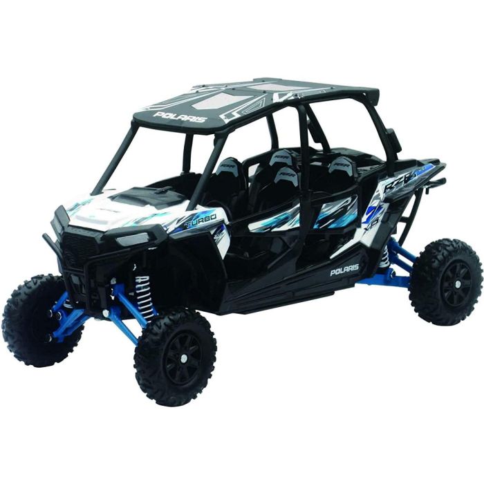 MODEL DIE CAST POLARIS RZR XP4 TURBO, EPS, BLUE, WHITE & BLACK, SCALE 1:18