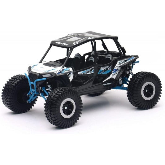 MODEL DIE CAST POLARIS RZR XP 4 TURBO, 2017, WHITE LIGHTNING, SCALE 1:18