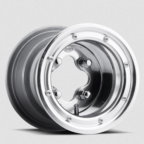 ITP ALLOY RIM 10x5 4/156 3+2 A-6 TRAC LOCK SERIES POLISHED WHEEL BEAD LOCK 1028616403